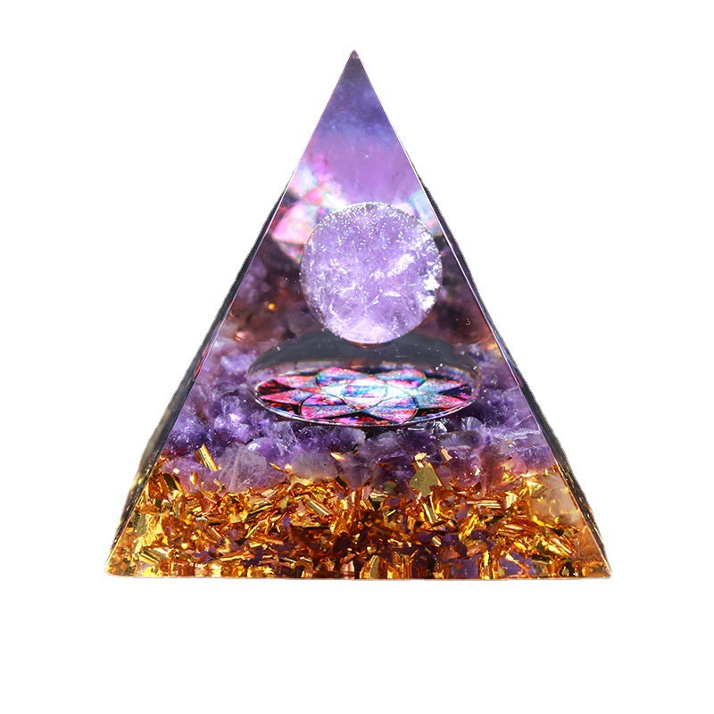 Purple Lotus Crystal Pyramid(5CM/6CM)