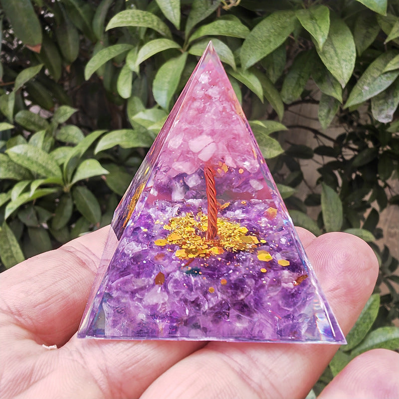 Crystal Pyramid Gravel drip resin home and office desktop decoration handicraft factory-5CM