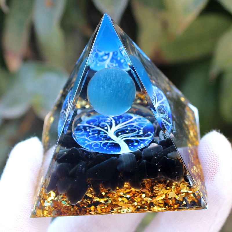 Crystal Pyramid Gravel drip resin home and office desktop decoration handicraft factory-5CM