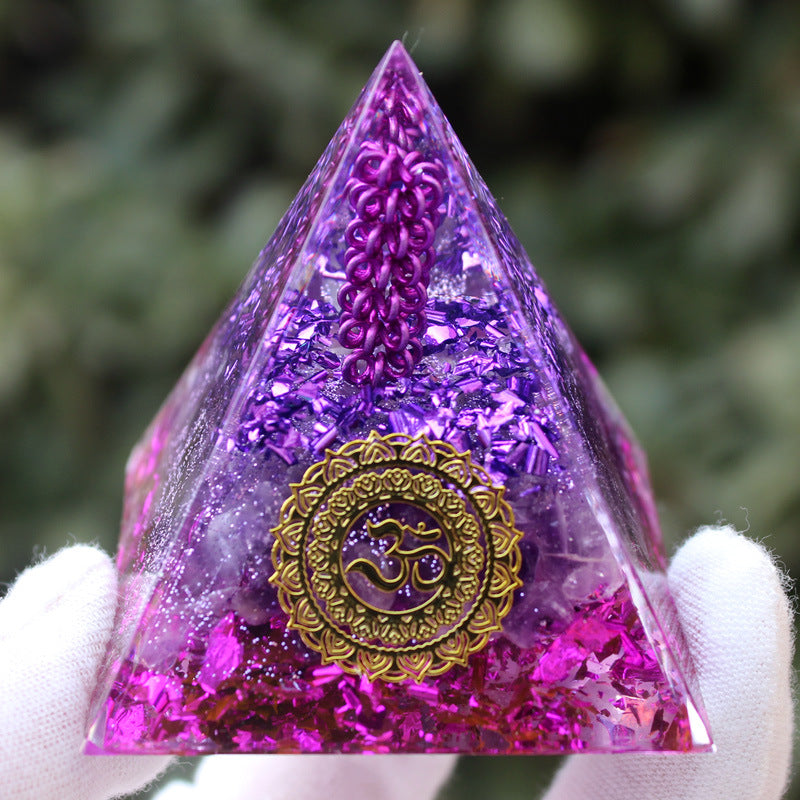 Crystal Pyramid Gravel drip resin home and office desktop decoration handicraft factory-5CM