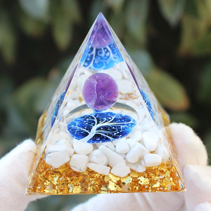 Crystal Pyramid Gravel drip resin home and office desktop decoration handicraft factory-5CM