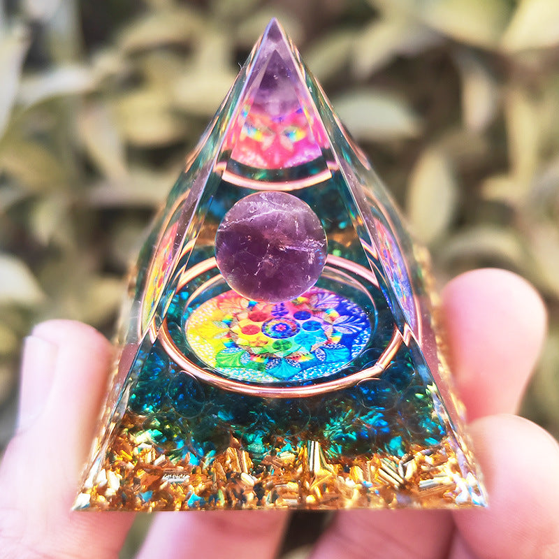 Crystal Pyramid Gravel drip resin home and office desktop decoration handicraft factory-5CM