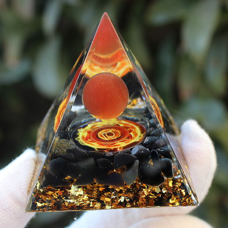 Crystal Pyramid Gravel drip resin home and office desktop decoration handicraft factory-5CM