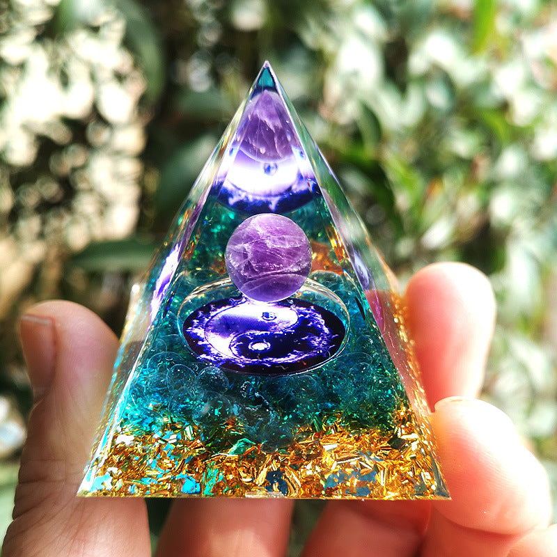 Crystal Pyramid Gravel drip resin home and office desktop decoration handicraft factory-5CM