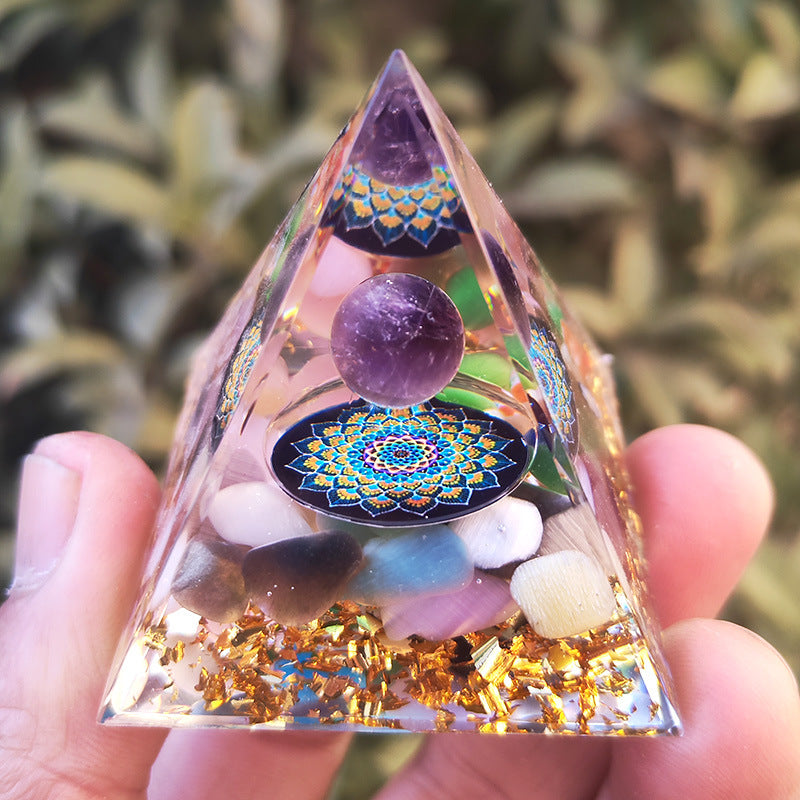 Crystal Pyramid Gravel drip resin home and office desktop decoration handicraft factory-5CM