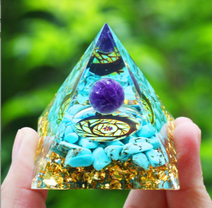 Crystal Pyramid Gravel drip resin home and office desktop decoration handicraft factory-5CM
