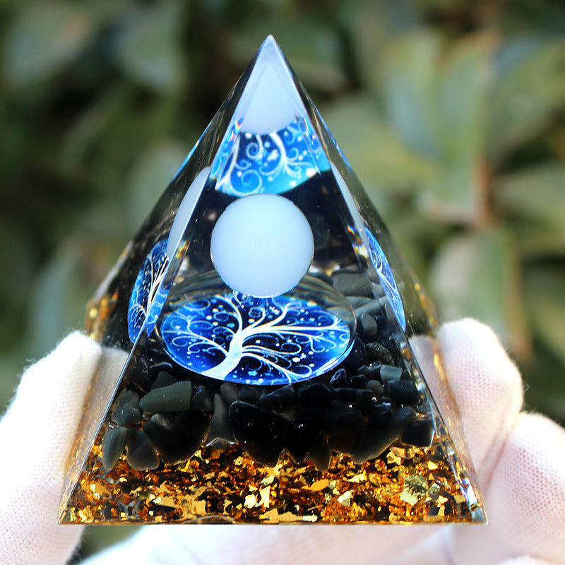 Crystal Pyramid Gravel drip resin home and office desktop decoration handicraft factory-5CM