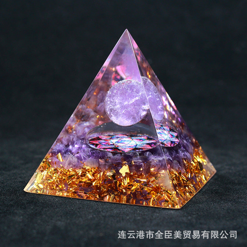 Crystal Pyramid Gravel drip resin home and office desktop decoration handicraft factory-5CM