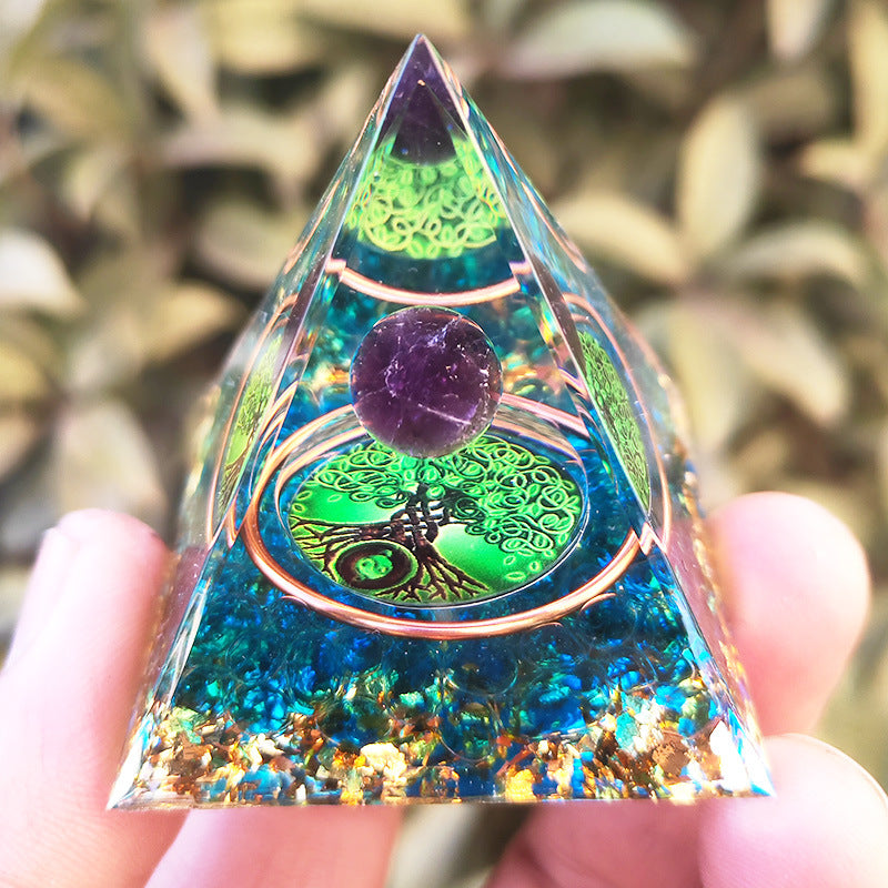 Crystal Pyramid Gravel drip resin home and office desktop decoration handicraft factory-5CM