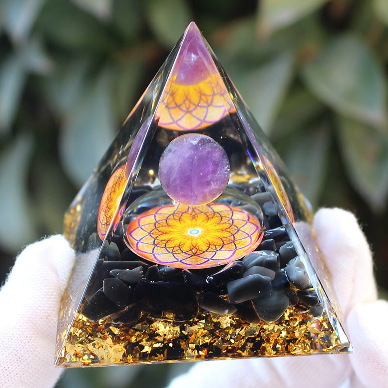 Crystal Pyramid Gravel drip resin home and office desktop decoration handicraft factory-5CM
