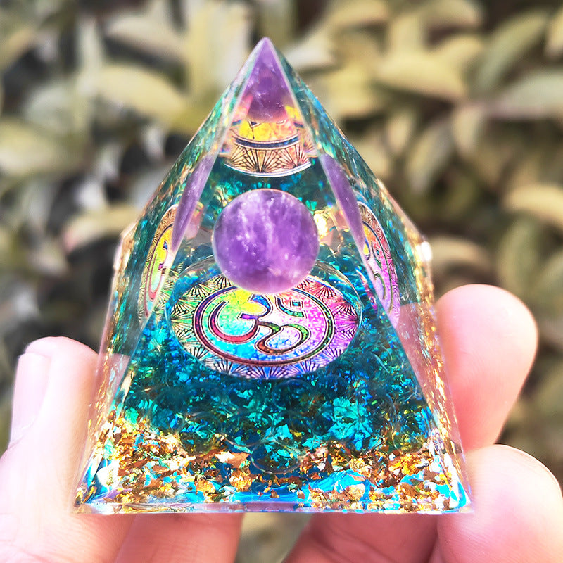 Crystal Pyramid Gravel drip resin home and office desktop decoration handicraft factory-5CM