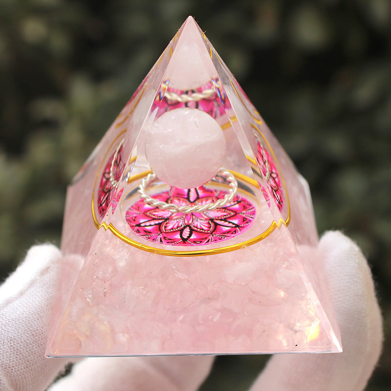 Crystal Pyramid Gravel drip resin home and office desktop decoration handicraft factory-5CM