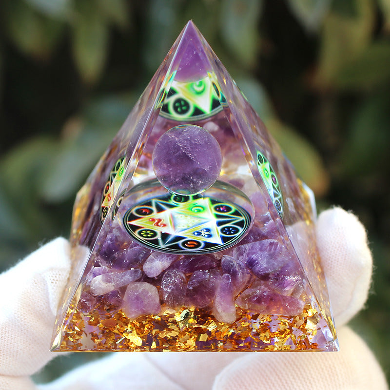 Crystal Pyramid Gravel drip resin home and office desktop decoration handicraft factory-5CM