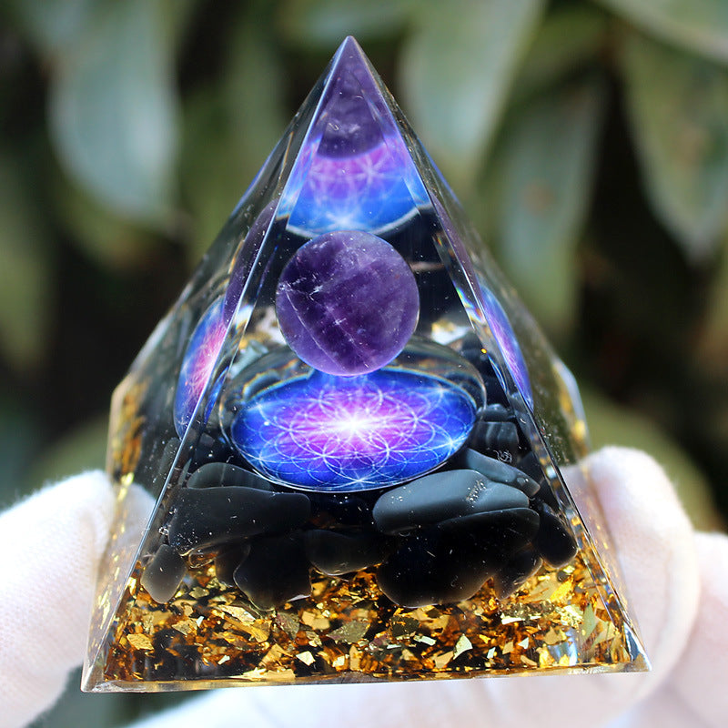 Crystal Pyramid Gravel drip resin home and office desktop decoration handicraft factory-5CM