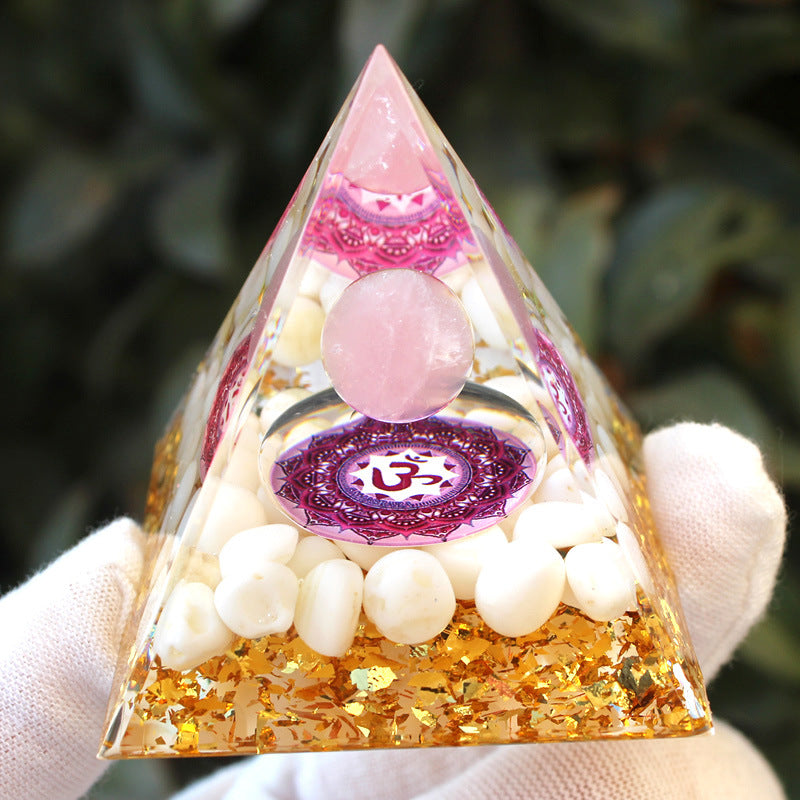 Crystal Pyramid Gravel drip resin home and office desktop decoration handicraft factory-5CM