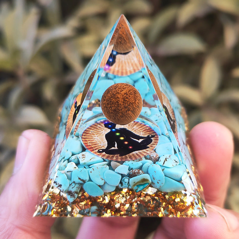 Crystal Pyramid Gravel drip resin home and office desktop decoration handicraft factory-5CM