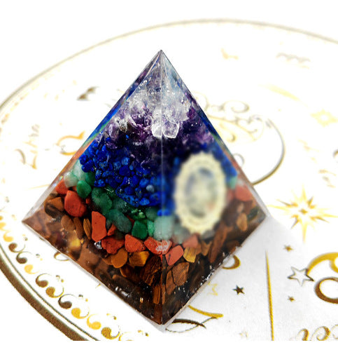 Crystal Pyramid Gravel drip resin home and office desktop decoration handicraft factory-5CM