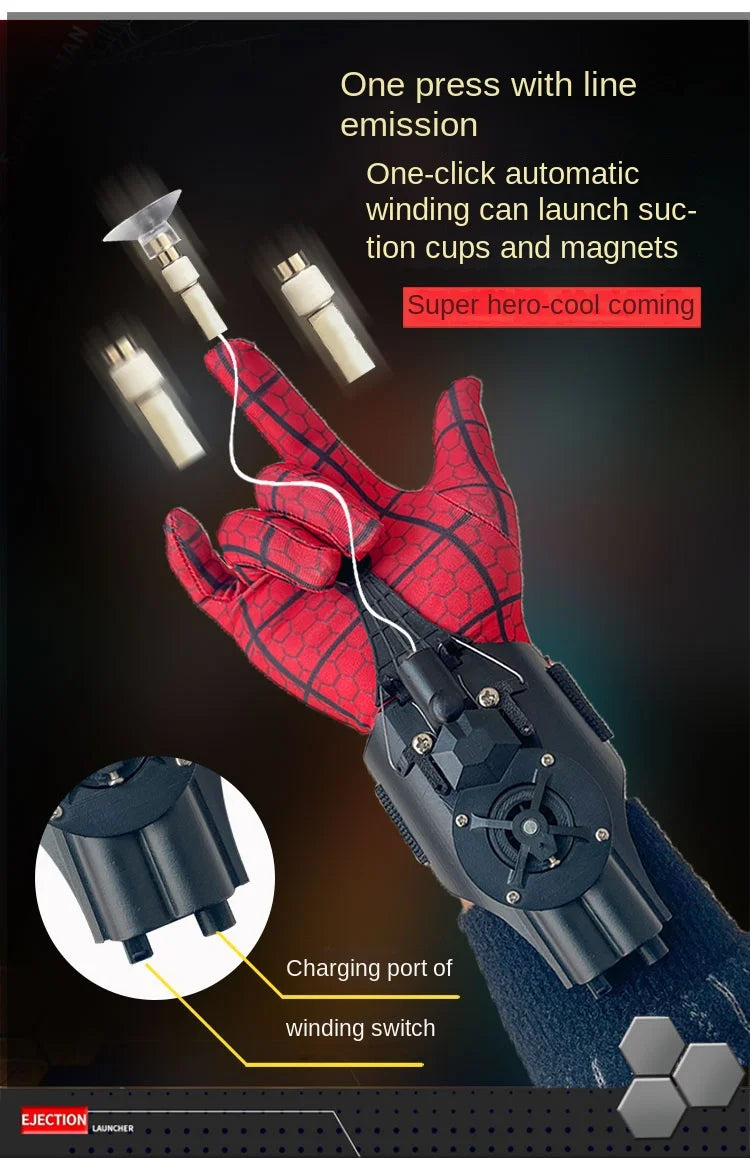 Spider Man Wrist Launcher Cosplay Gadgets Set Toys for Children Gift Kids