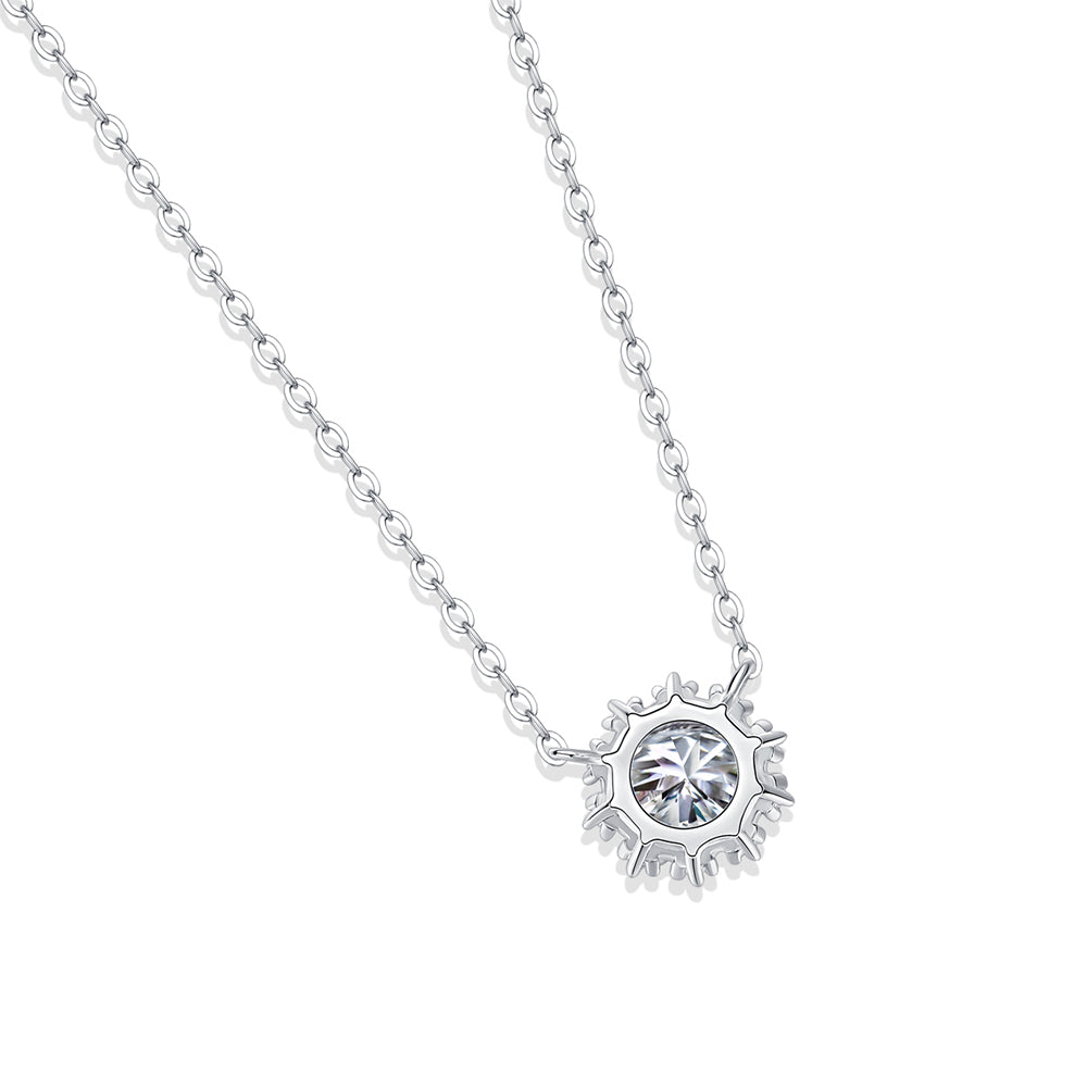 Moissanite pendant with 6.5mm and 925 sterling silver, radiant sparkle