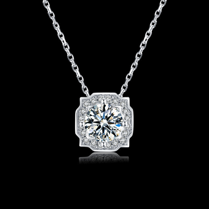Timeless Beauty: Glamorous Moissanite Pendant in S925 Silver