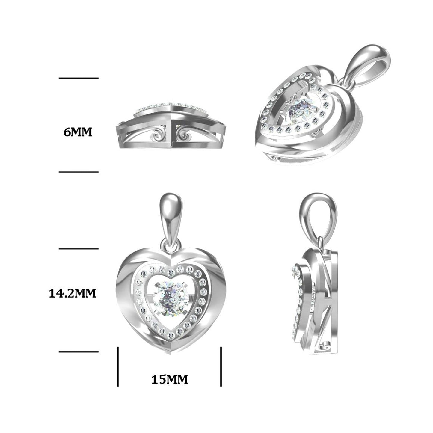 Movable Moissanite Pendant: Twist for Brilliance
