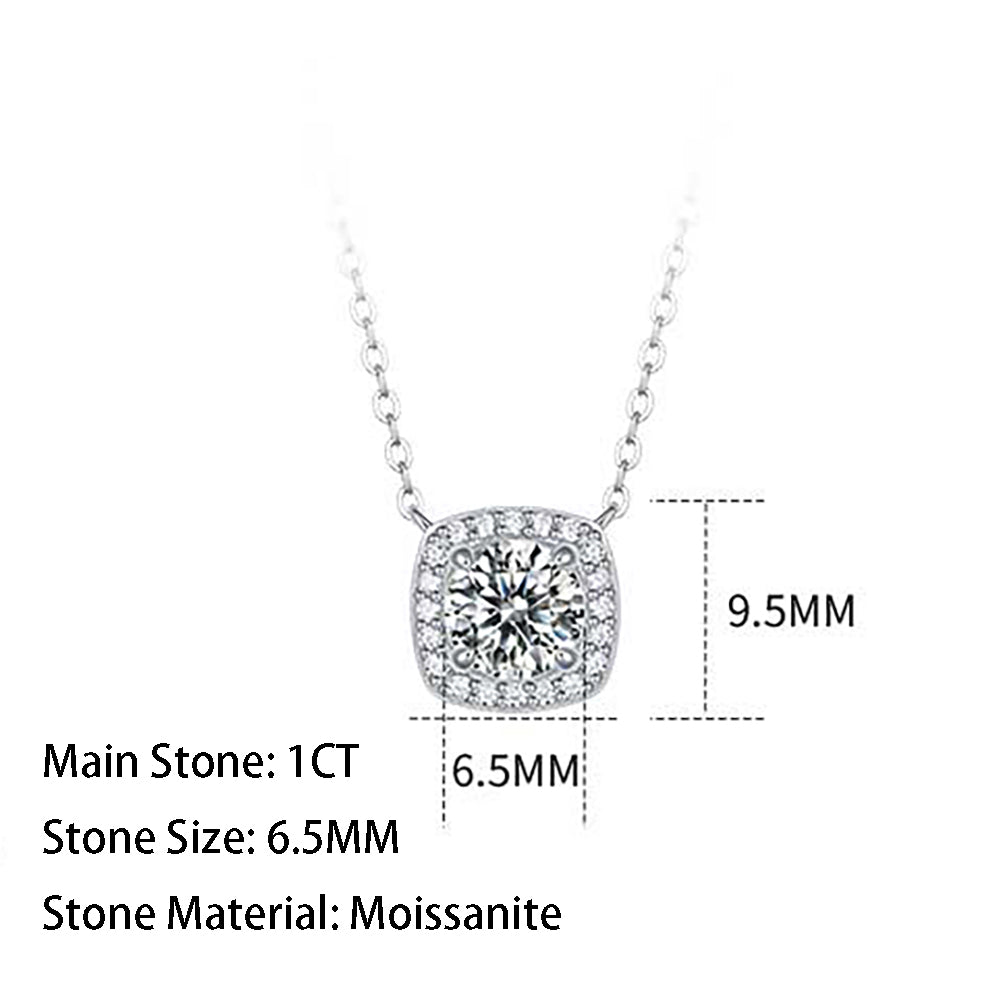 Round Moissanite Pendant on Sterling Silver Necklace in Dazzling Brilliance