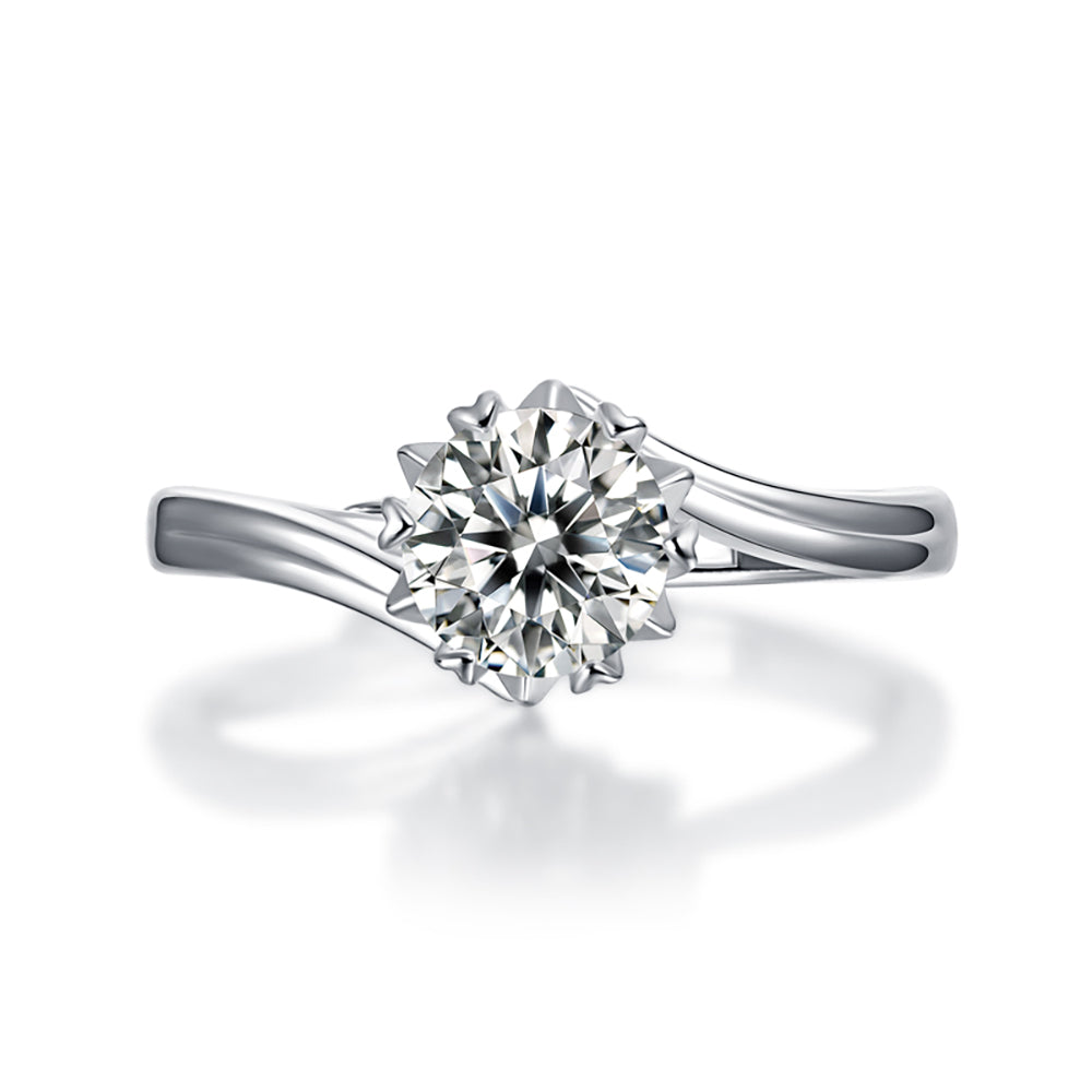 Women's Stunning Simplicity: 1ct 6.5MM Moissanite Solitaire in Sterling Silver