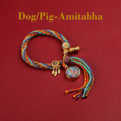 Sacred Zodiac Guardians Thangka Bracelet