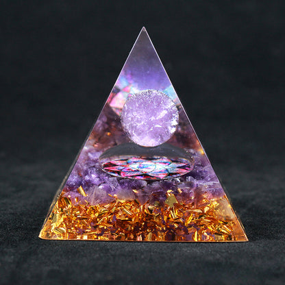 Purple Lotus Crystal Pyramid(5CM/6CM)