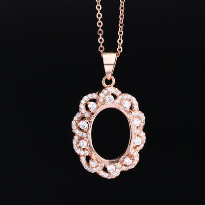 S925 Sterling Silver Pendant Holder without Chain (F018)