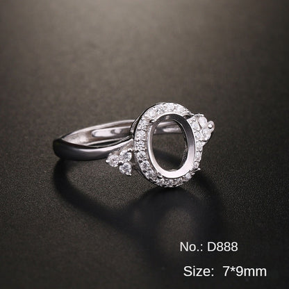 S925 sterling silver ring bracket simple female ring bracket DIY ring empty bracket not inlaid silver bracket customized wholesale