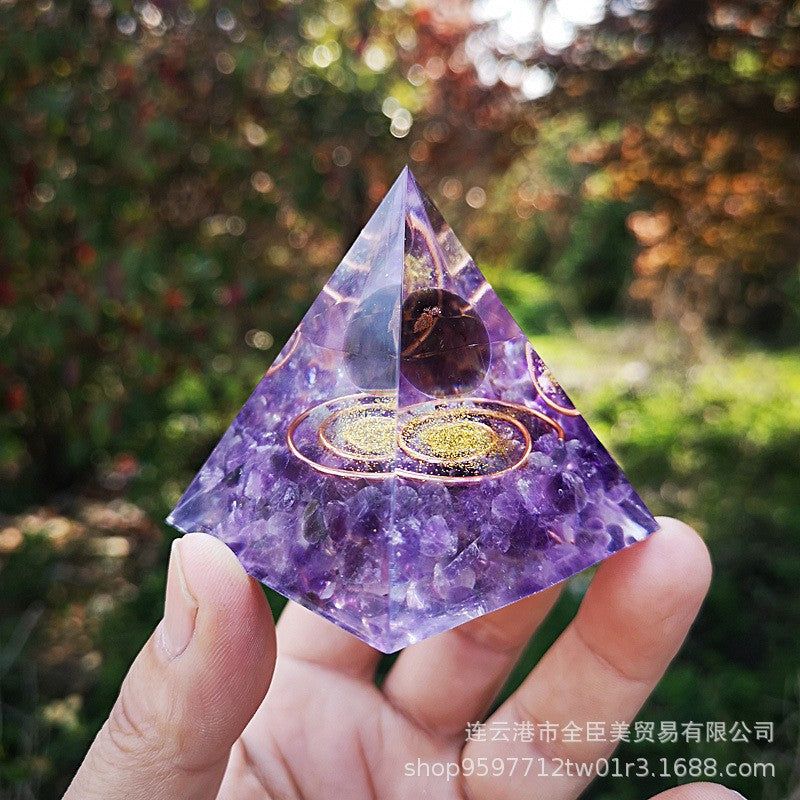 Crystal Pyramid Gravel drip resin home and office desktop decoration handicraft factory-5CM