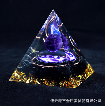 Crystal Pyramid Gravel drip resin home and office desktop decoration handicraft factory-5CM