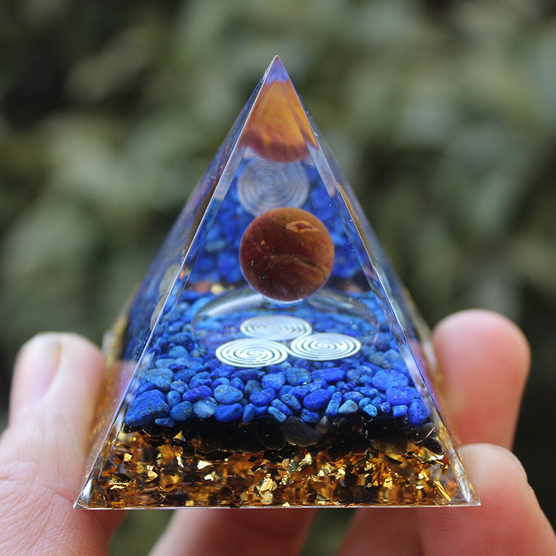 Crystal Pyramid Gravel drip resin home and office desktop decoration handicraft factory-5CM