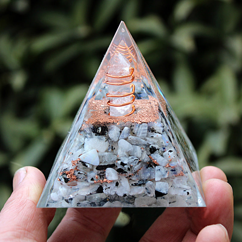 Crystal Pyramid Gravel drip resin home and office desktop decoration handicraft factory-5CM