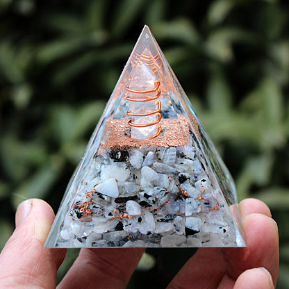 Crystal Pyramid Crushed Stone Drip Resin Home Office Desktop Ornament Crafts-6CM