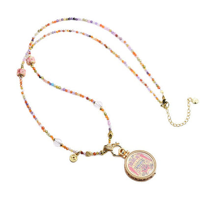 Zakiram Goddess Protection Necklace - New Chinese Style Enamel Cloisonné Pendant Choker