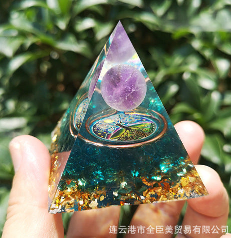 Crystal Pyramid Gravel drip resin home and office desktop decoration handicraft factory-5CM