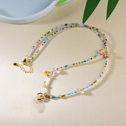 Zakiram Goddess Protection Necklace - New Chinese Style Enamel Cloisonné Pendant Choker