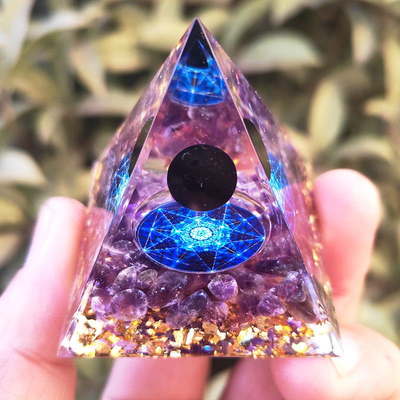 Crystal Pyramid Gravel drip resin home and office desktop decoration handicraft factory-5CM