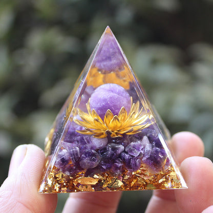 Crystal Pyramid Gravel drip resin home and office desktop decoration handicraft factory-5CM