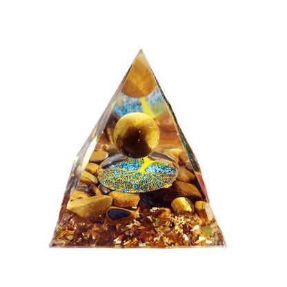 Crystal Pyramid(5CM/6CM)-Tiger Ball