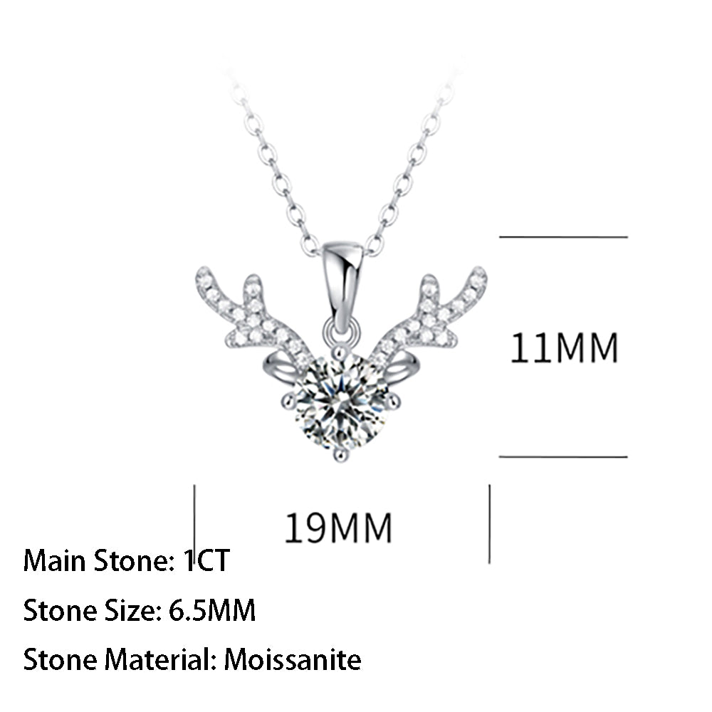 Elegant and timeless jewelry: 1ct Round Cut Moissanite Necklace with S925 Silver Chain