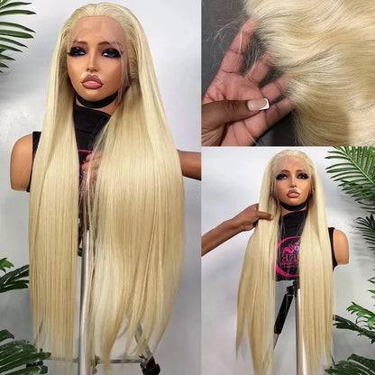 Honey Blonde Bone Straight  Lace Front Human Hair