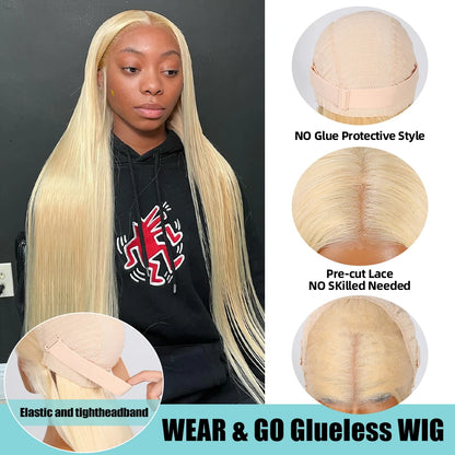 Honey Blonde HD Transparent Lace Front Human Hair Wigs