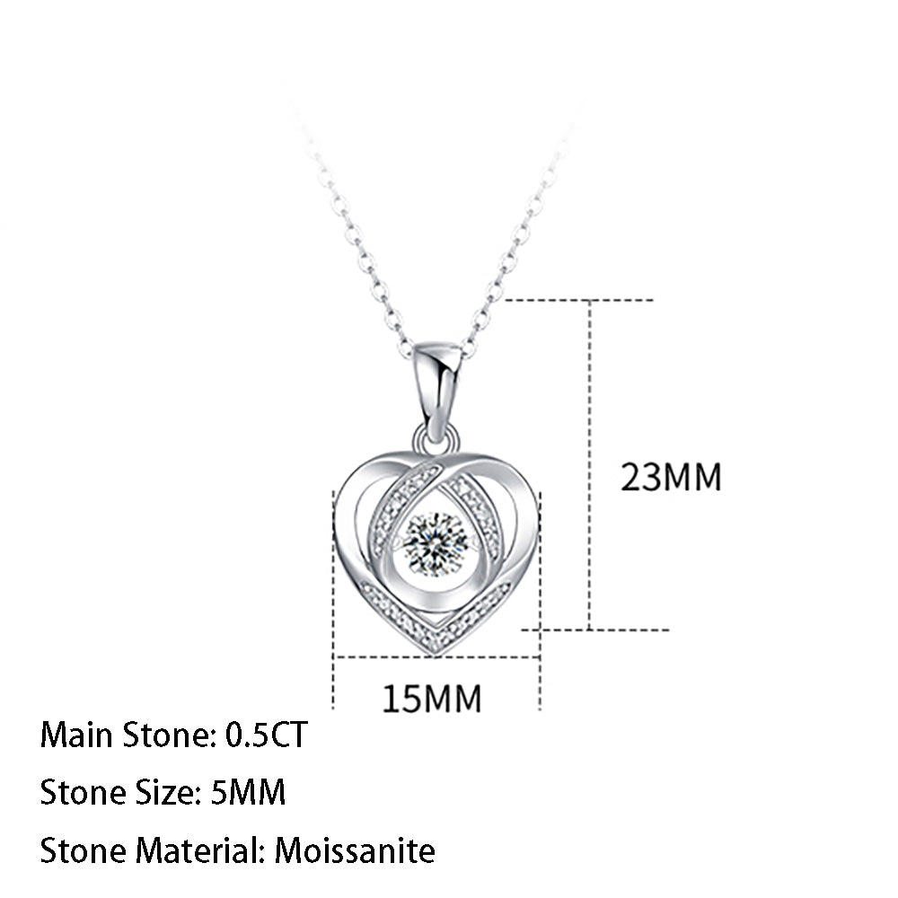 Moissanite Solitaire Necklace with S925 Silver Chain: Classic Elegance