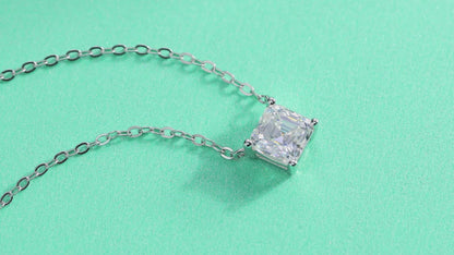 Square Moissanite Necklace in S925 Silver: A Shining Classic