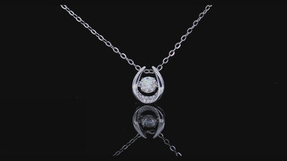 Whirling Radiance: Moissanite Necklace with Round Cut