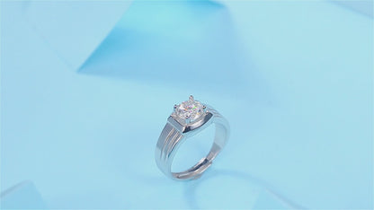 Moissanite and silver promise ring with timeless sparkle