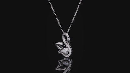 Rotating Moissanite Pendant Necklace with Twirl and Sparkle